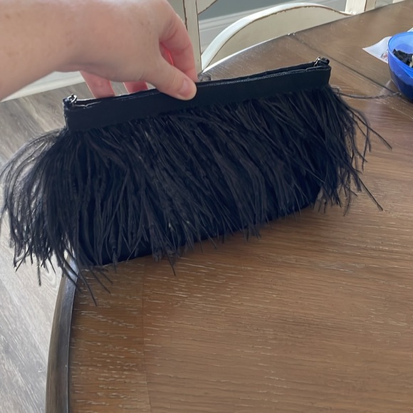 PRADA Piume Feather Satin Black Ostrich bag w/ auth card, rare/collectible - Picture 3 of 12